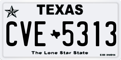 TX license plate CVE5313