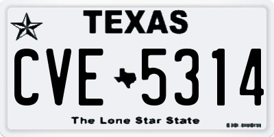 TX license plate CVE5314