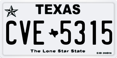 TX license plate CVE5315