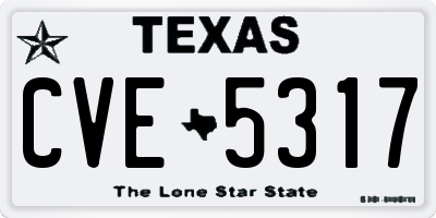 TX license plate CVE5317