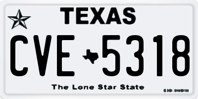 TX license plate CVE5318