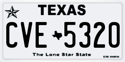 TX license plate CVE5320