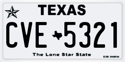TX license plate CVE5321