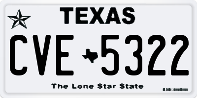 TX license plate CVE5322