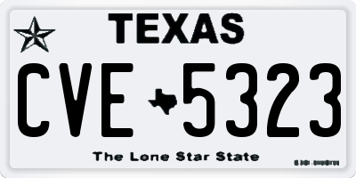 TX license plate CVE5323