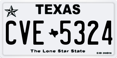 TX license plate CVE5324