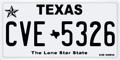 TX license plate CVE5326