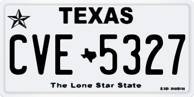 TX license plate CVE5327