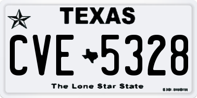 TX license plate CVE5328