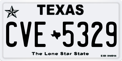 TX license plate CVE5329