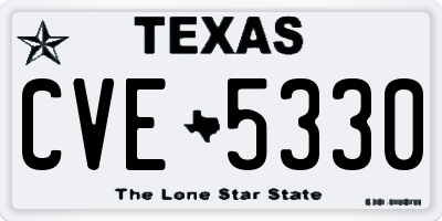 TX license plate CVE5330