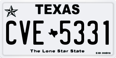 TX license plate CVE5331