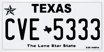TX license plate CVE5333