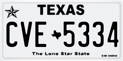 TX license plate CVE5334
