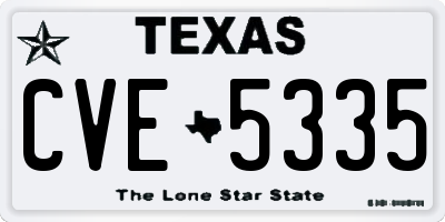 TX license plate CVE5335