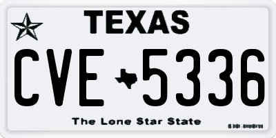 TX license plate CVE5336