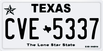 TX license plate CVE5337