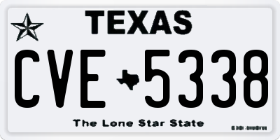 TX license plate CVE5338