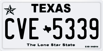 TX license plate CVE5339