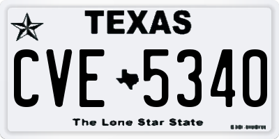 TX license plate CVE5340