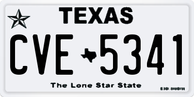 TX license plate CVE5341