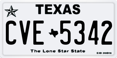 TX license plate CVE5342