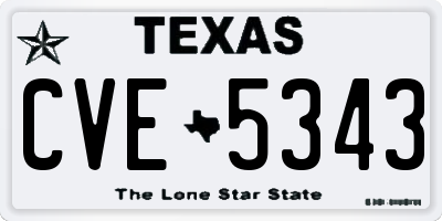 TX license plate CVE5343