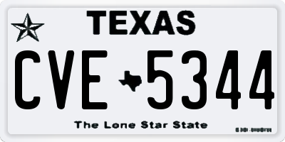 TX license plate CVE5344