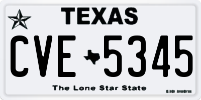TX license plate CVE5345
