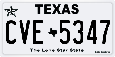 TX license plate CVE5347