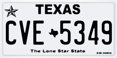 TX license plate CVE5349