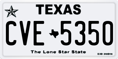 TX license plate CVE5350