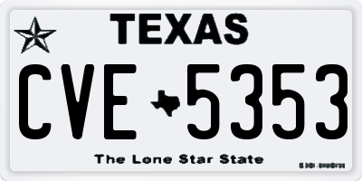 TX license plate CVE5353