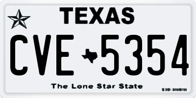 TX license plate CVE5354
