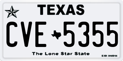 TX license plate CVE5355