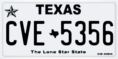 TX license plate CVE5356