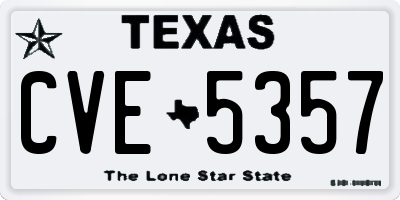 TX license plate CVE5357