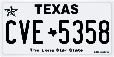 TX license plate CVE5358