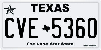 TX license plate CVE5360