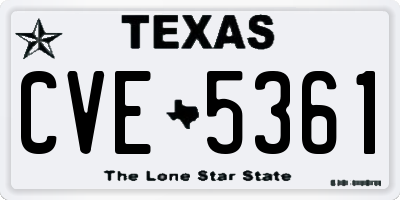 TX license plate CVE5361