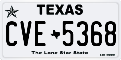 TX license plate CVE5368