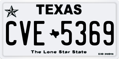 TX license plate CVE5369