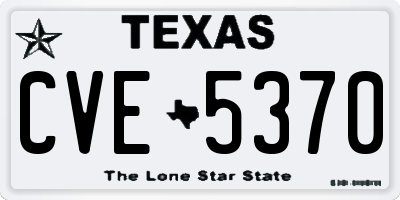 TX license plate CVE5370