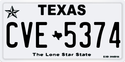 TX license plate CVE5374