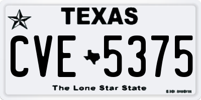 TX license plate CVE5375