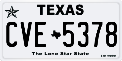 TX license plate CVE5378