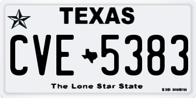 TX license plate CVE5383