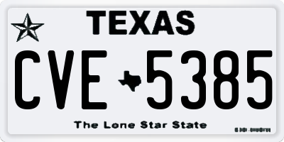 TX license plate CVE5385
