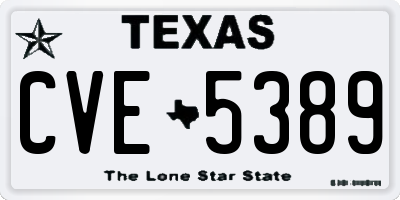 TX license plate CVE5389