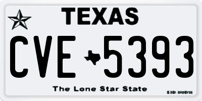 TX license plate CVE5393